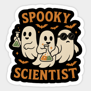Spooky Scientist Ghost Halloween Chemistry Graphic Sticker